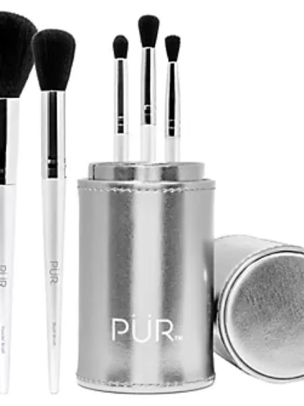 Pur 5️⃣ Piece Brush Set and Silver Holder, BNIB!!